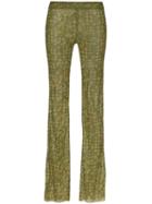 Supriya Lele Floral Print Mesh Trousers - Green