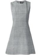 Theory Glen Check Mini Dress, Women's, Size: 10, Black, Polyester/polyurethane/spandex/elastane/virgin Wool