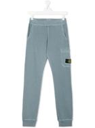 Stone Island Junior Logo Patch Track Trousers - Blue