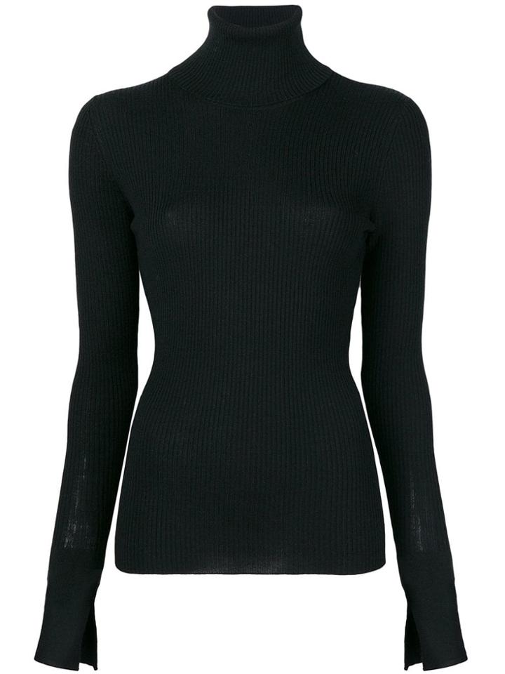 Barbara Bui Turtleneck Ribbed Jumper - Black
