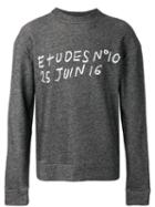 Études - 'factor Crew Dcnxn' Sweatshirt - Men - Cotton - M, Black, Cotton