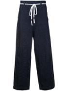 Jieda - Drawstring Loose Fit Trousers - Men - Cotton - 2, Blue, Cotton