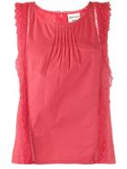 Semicouture Lace Trim Blouse - Red