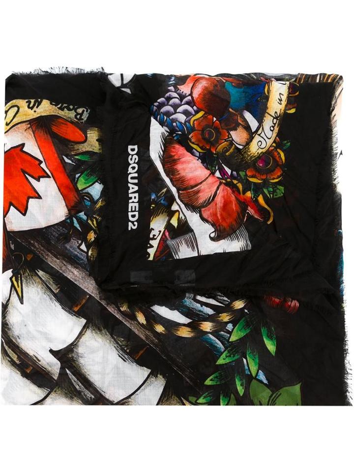 Dsquared2 Tattoo Motif Scarf
