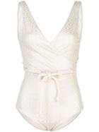 Lisa Marie Fernandez Yasmin Maillot Patterned Wrap Swimsuit - White