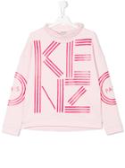 Kenzo Kids Teen Logo Turtle Neck Sweatshirt - Pink & Purple