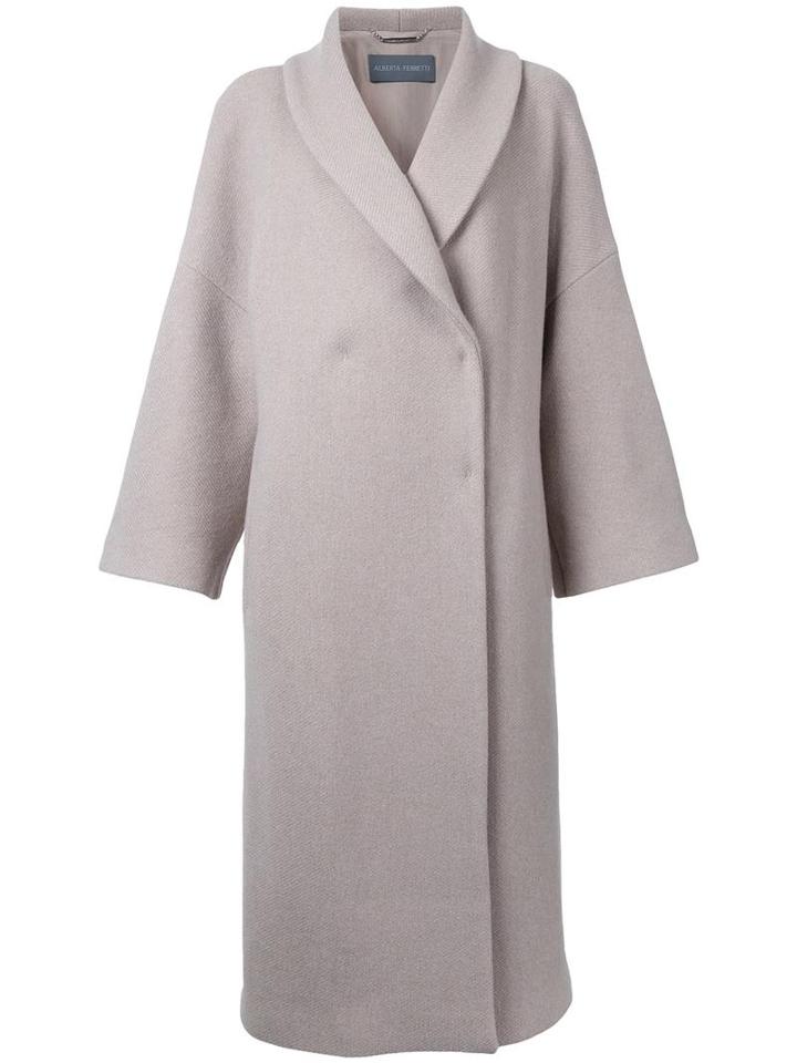Alberta Ferretti Single Breasted Coat, Women's, Size: 44, Brown, Cashmere/virgin Wool