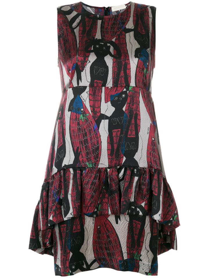 L'autre Chose Mermaid Print Dress - Red