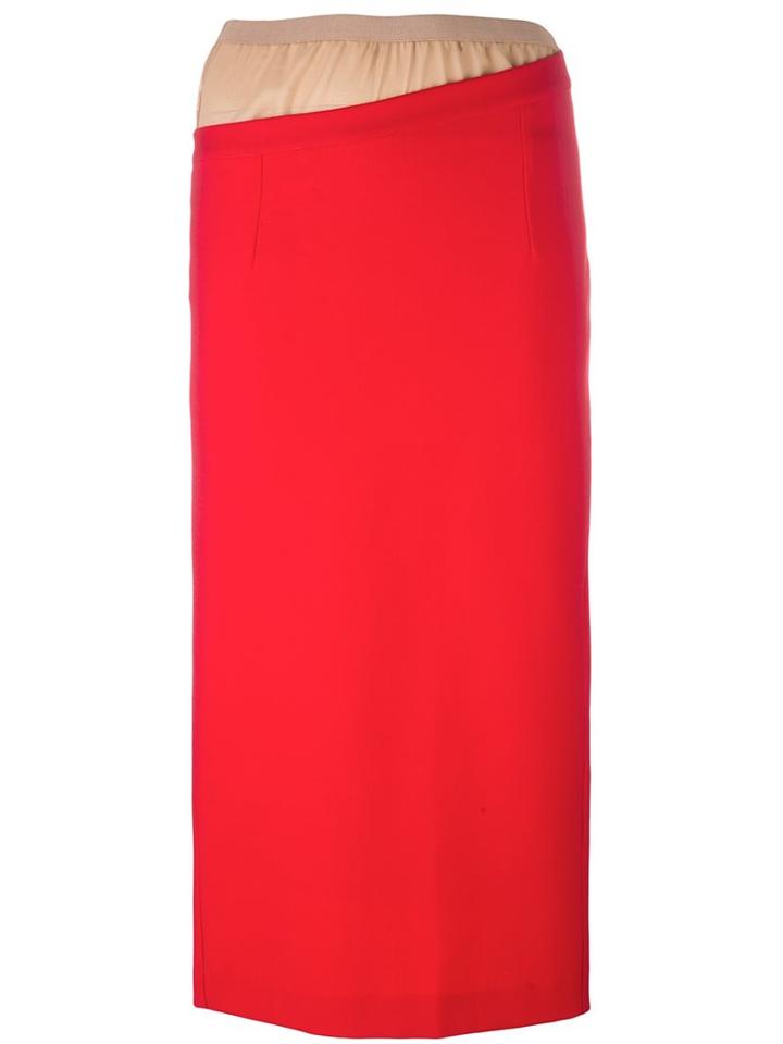 Erika Cavallini Pencil Skirt, Women's, Size: 44, Red, Polyester/spandex/elastane/virgin Wool