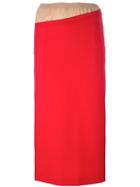Erika Cavallini Pencil Skirt, Women's, Size: 44, Red, Polyester/spandex/elastane/virgin Wool