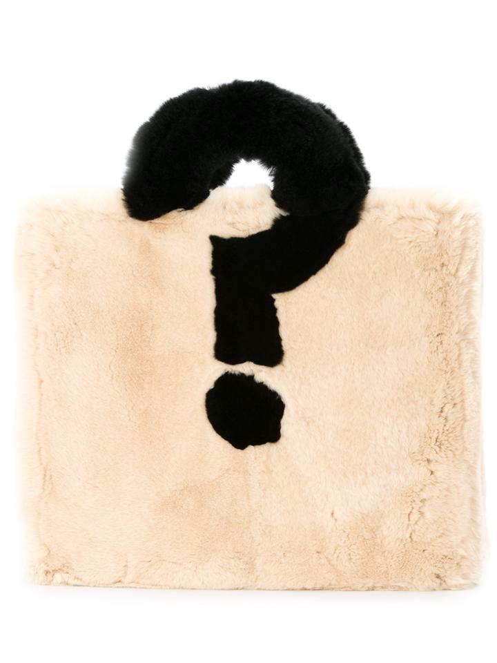 Tu Es Mon Trésor Question Mark Tote - White