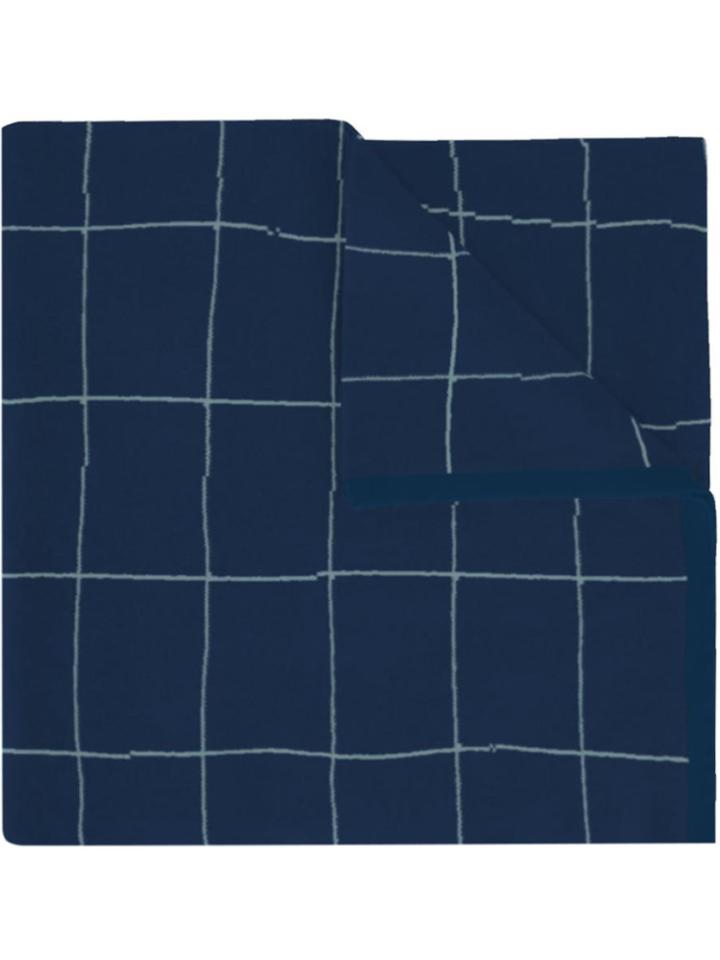 Umd Cashmere 'grid' Knit Scarf - Blue