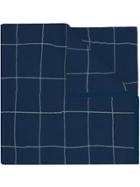 Umd Cashmere 'grid' Knit Scarf - Blue