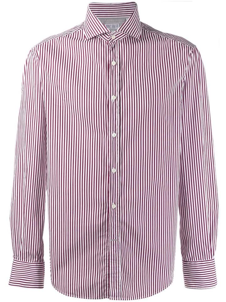 Brunello Cucinelli Classic Striped Shirt - Red