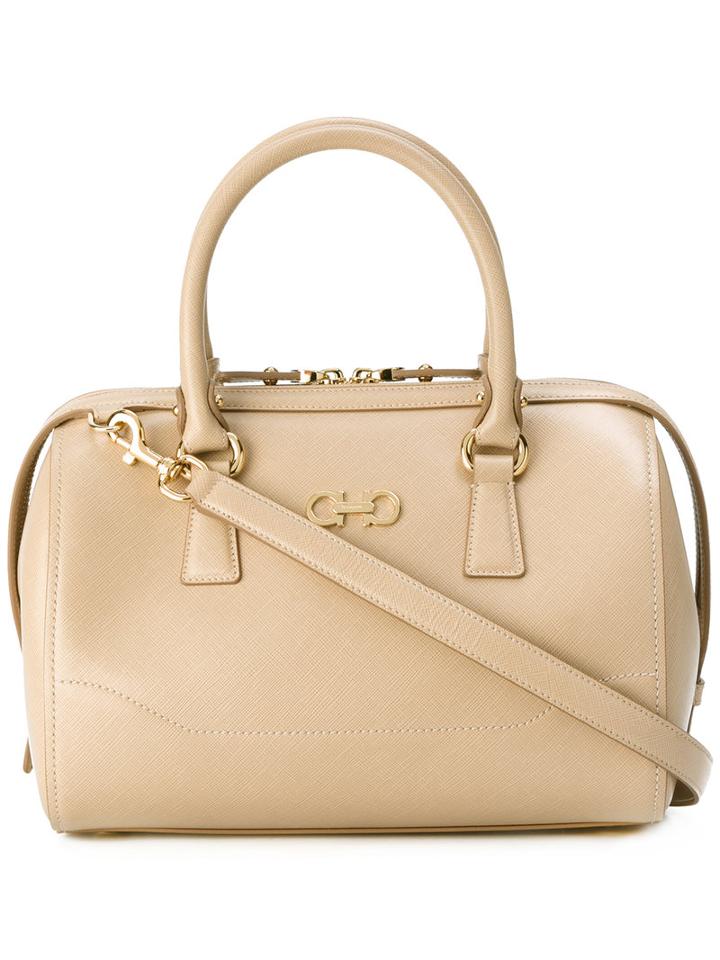 Salvatore Ferragamo Gancini Tote, Women's, Nude/neutrals, Calf Leather