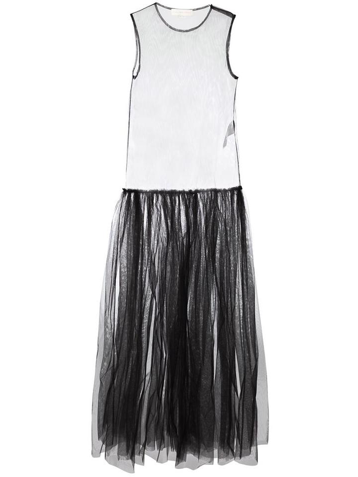 Stella Mccartney Long Sheer Dress, Women's, Size: 42, Black, Polyamide-8