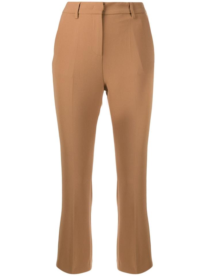Blanca Cropped Flared Trousers - Neutrals