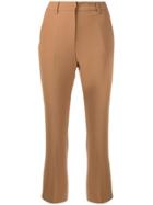 Blanca Cropped Flared Trousers - Neutrals
