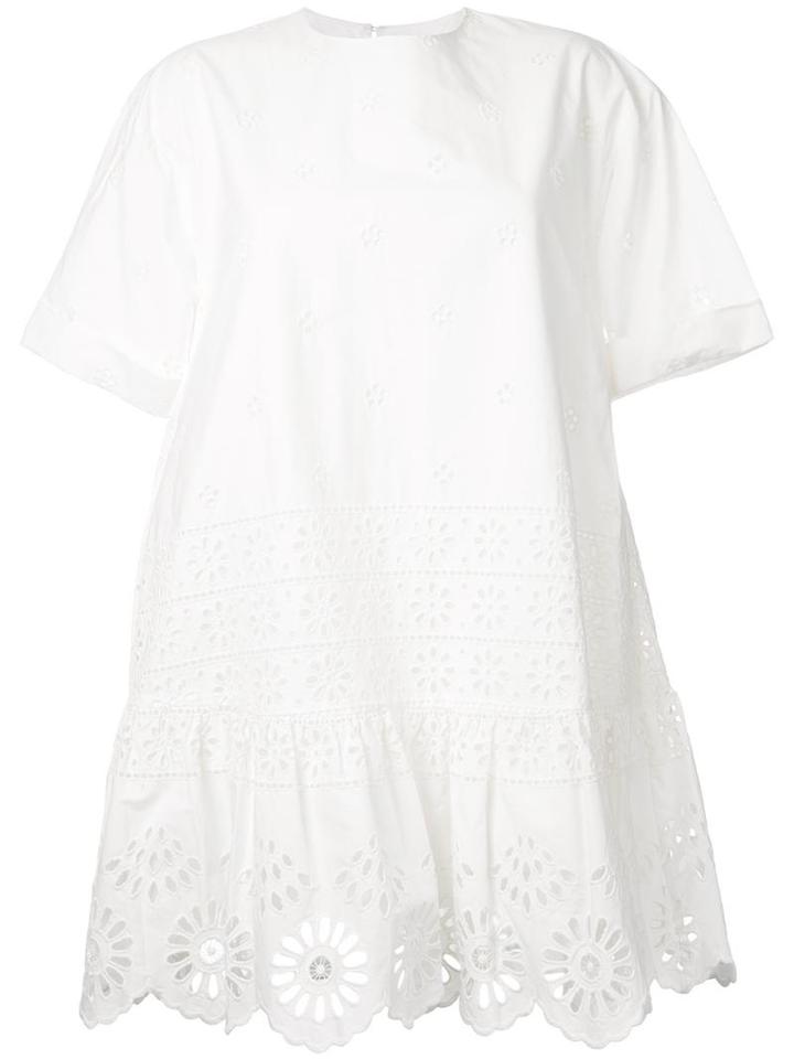 Sea Exploded Eyelet T-shirt Dress, Women's, Size: 8, White, Cotton
