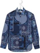 Young Versace 'patch Foulard' Shirt, Boy's, Size: 11 Yrs, Blue