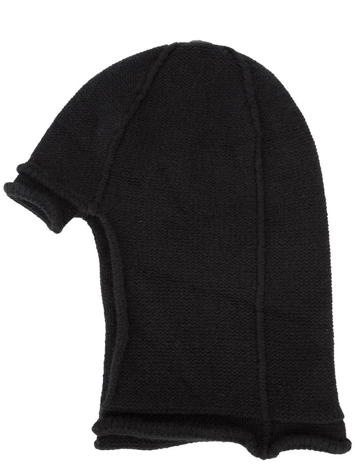 Ma+ - Long Back Beanie - Unisex - Lambs Wool - One Size, Black, Lambs Wool