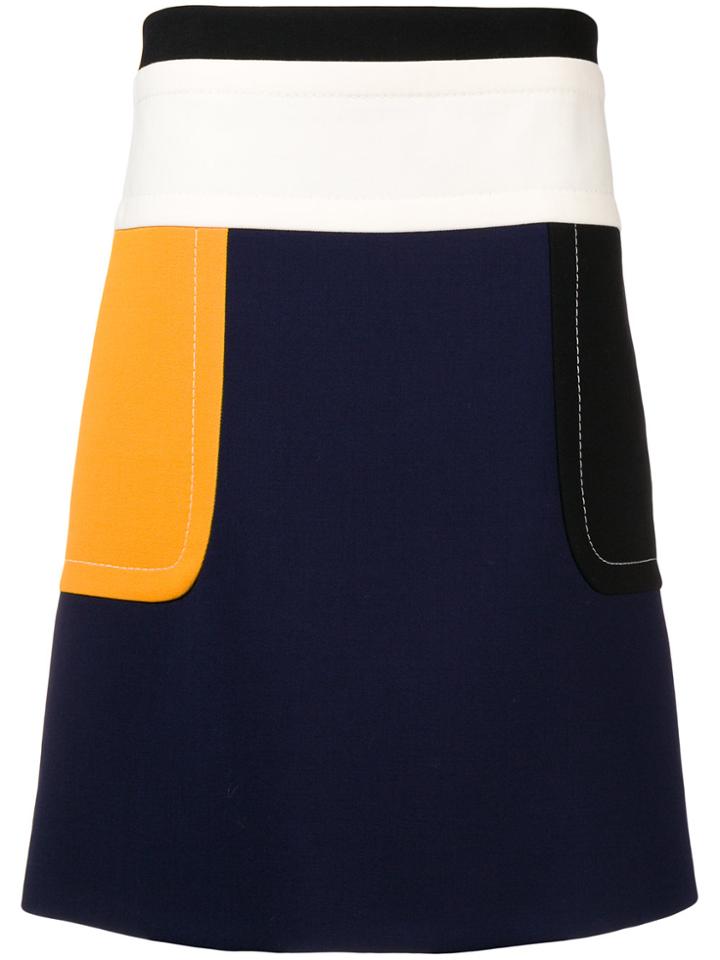 Marni Colour Block High-waist Skirt - Blue