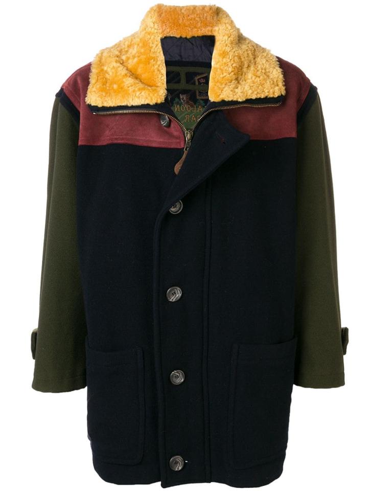 A.n.g.e.l.o. Vintage Cult 1980's Sheepskin Collar Coat - Blue