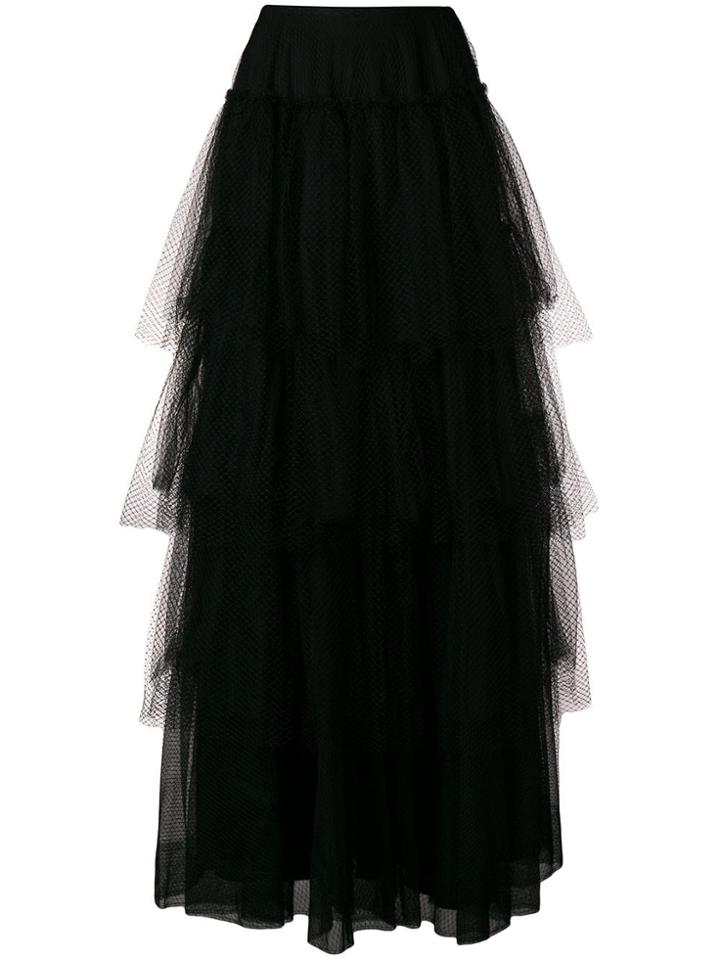 Burberry Tiered Tulle Skirt - Black