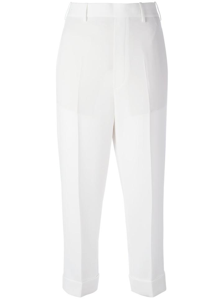 Neil Barrett Wide Leg Trousers, Women's, Size: 38, White, Triacetate/polyester/cupro