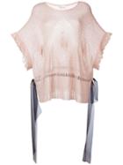 Red Valentino Open Knit Loose Top, Women's, Size: Xs, Pink/purple, Silk/cotton/polyamide/virgin Wool
