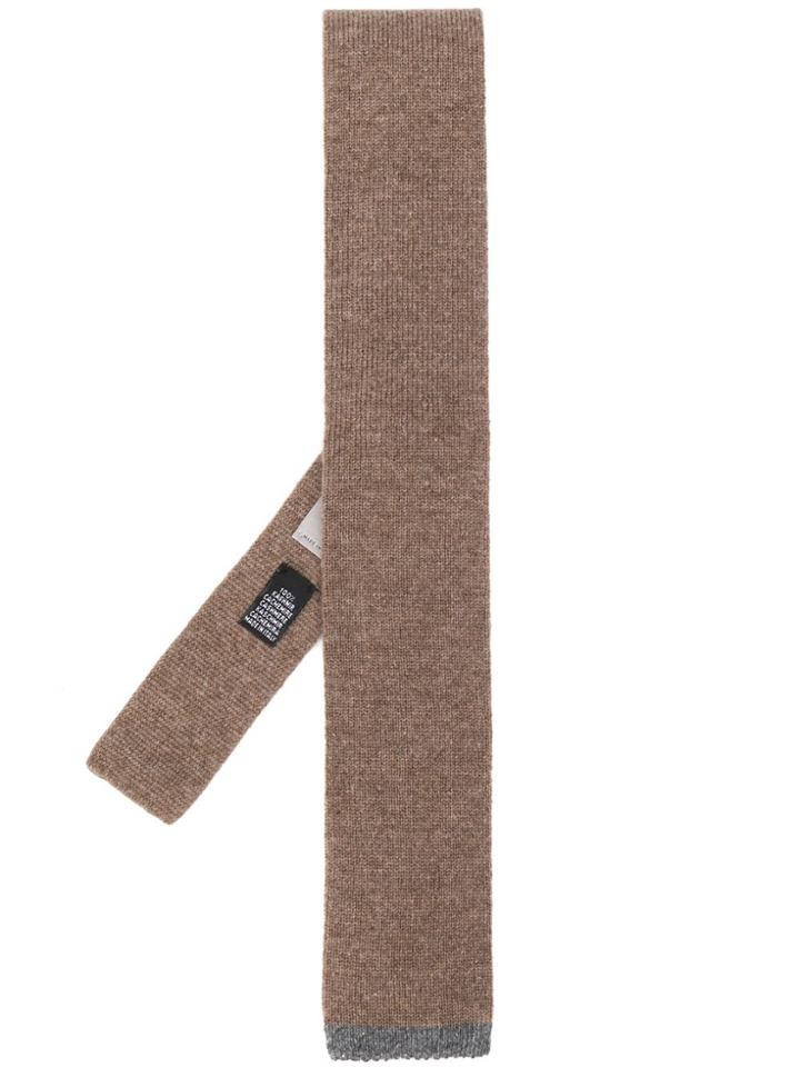 Canali Square-tip Cashmere Tie - Brown