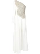 Loulou Fitted Jumpsuit With Cape - White