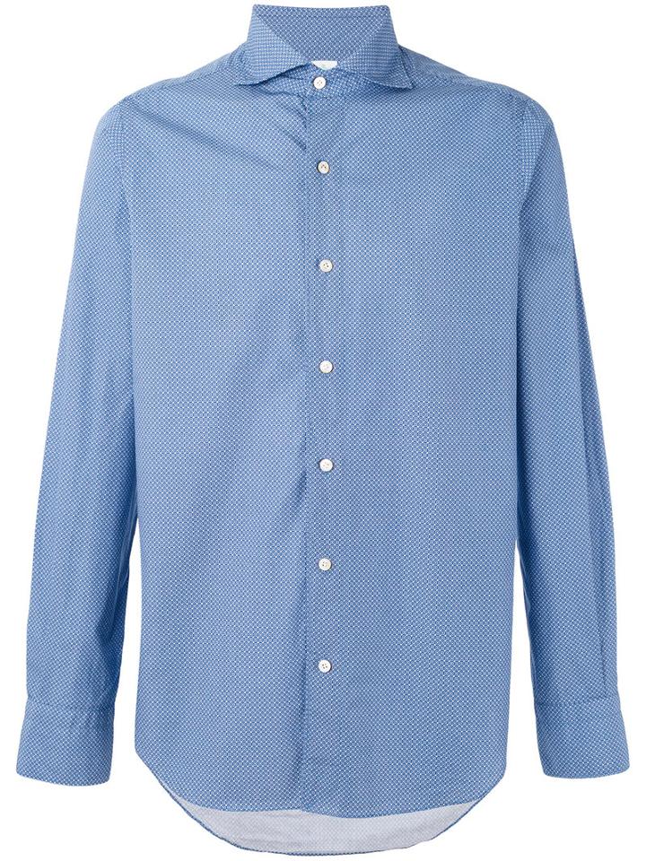 Classic Shirt - Men - Cotton - M, Blue, Cotton, Finamore 1925 Napoli