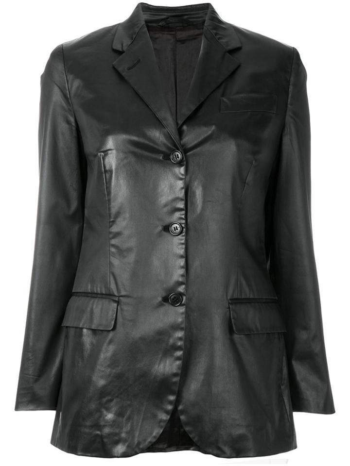 Helmut Lang Vintage Notched Lapel Buttoned Jacket - Black