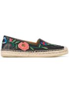 Gucci Floral Embroidered Espadrilles - Black