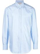 Brunello Cucinelli Striped Button Down Shirt - Blue