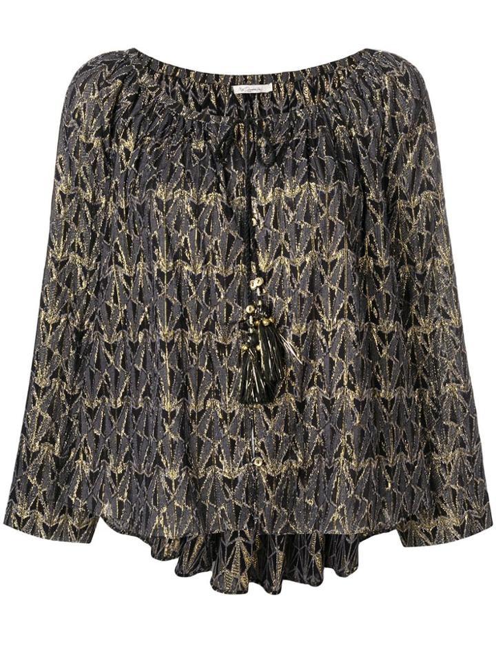 Mes Demoiselles Metallic Patterned Blouse - Black