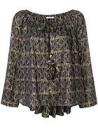 Mes Demoiselles Metallic Patterned Blouse - Black