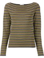 Sonia Rykiel Boat Neck Striped Blouse - Black