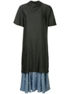 Toga Layer Detail Midi Dress - Black