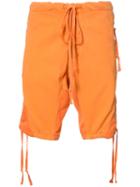 Greg Lauren Panelled Shorts, Men's, Size: 4, Yellow/orange, Cotton