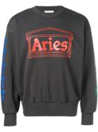 Aries Logo Print Sweatshirt - Grey