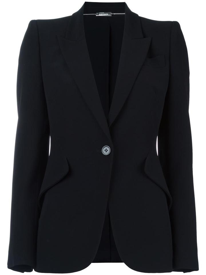 Alexander Mcqueen Tailored Blazer, Women's, Size: 42, Black, Silk/acetate/viscose
