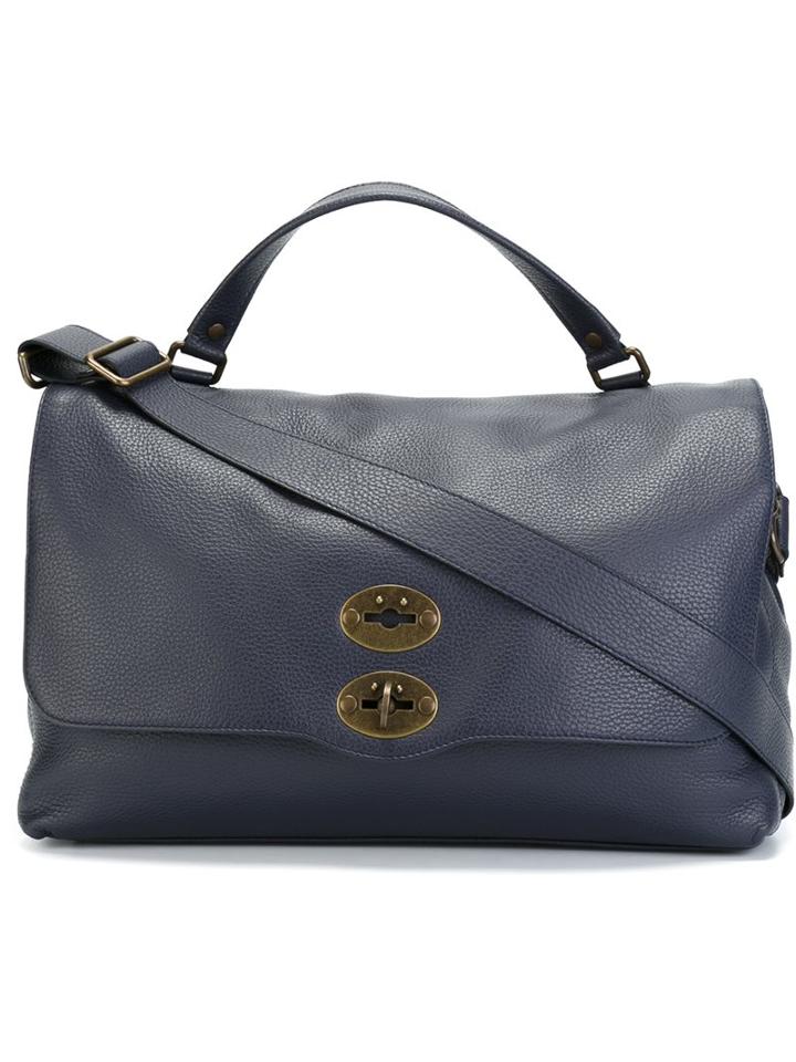 Zanellato 'postina' Tote, Men's, Blue, Leather