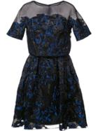 Carolina Herrera Shortsleeved Cloqué Dress, Women's, Size: 10, Black, Silk/cotton/polyamide/virgin Wool