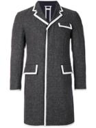 Thom Browne Bicolor Wool High-armhole Chesterfield Overcoat - Grey