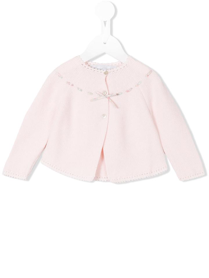 Tartine Et Chocolat - Round Neck Cardigan - Kids - Cotton - 6 Mth, Pink/purple