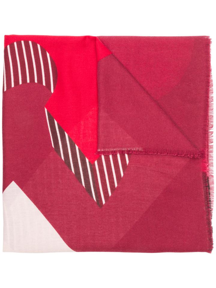 Liu Jo Stripe Detail Scarf - Red