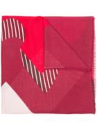 Liu Jo Stripe Detail Scarf - Red