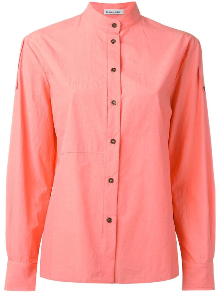 Tomas Maier Band Collar Shirt - Yellow & Orange